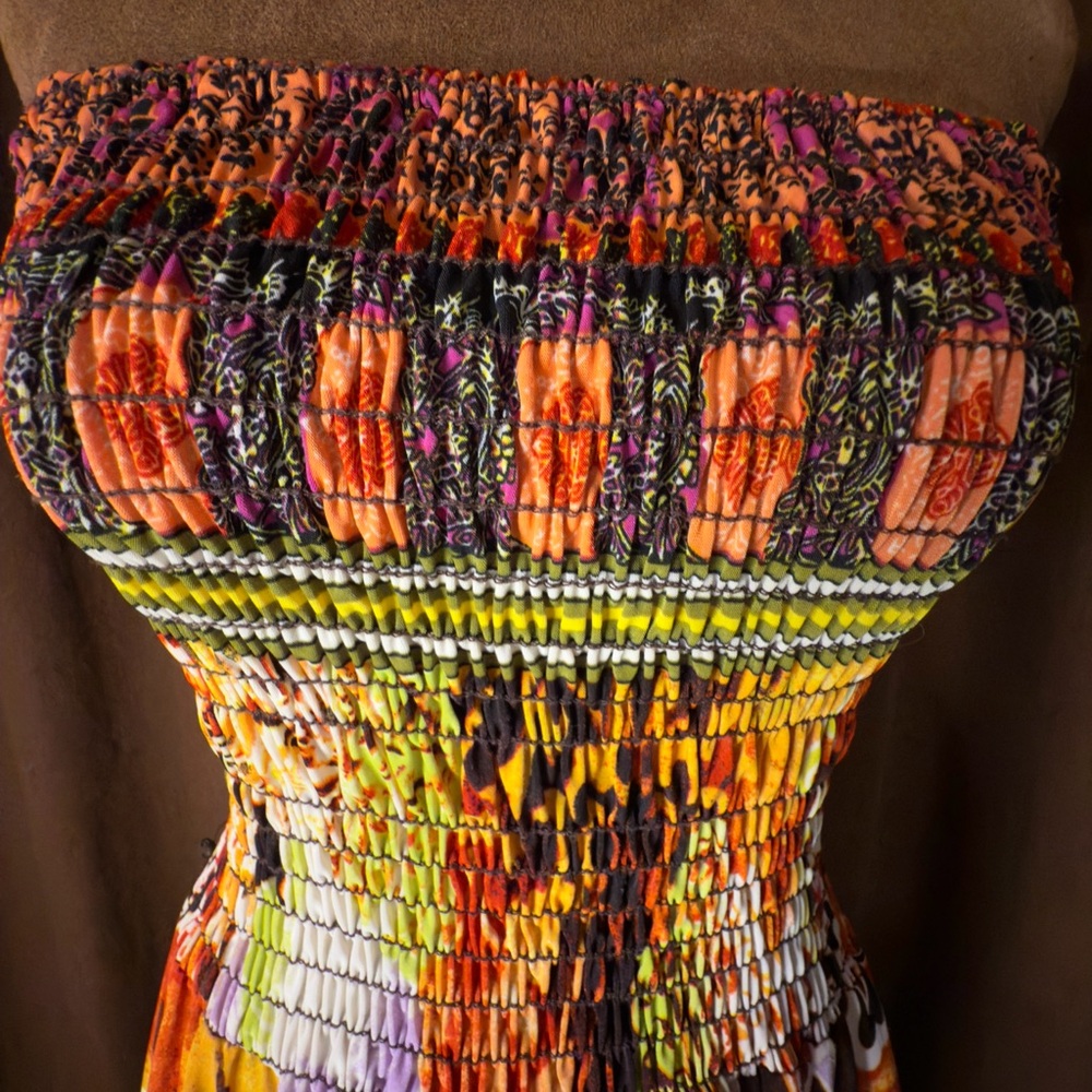 Multicolor Strapless Boho Romper - image 4
